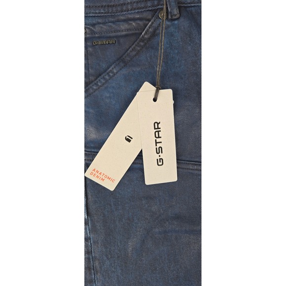 G Star RAW MOTO 3D SLIM WMN Jeans Faded Cerulean Skin Size 27x30 Zippers - Picture 6 of 11
